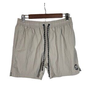 Spicy Tuna Mens Swim Trunks Shorts Elastic Drawstring Waist‎ Taupe Size Medium